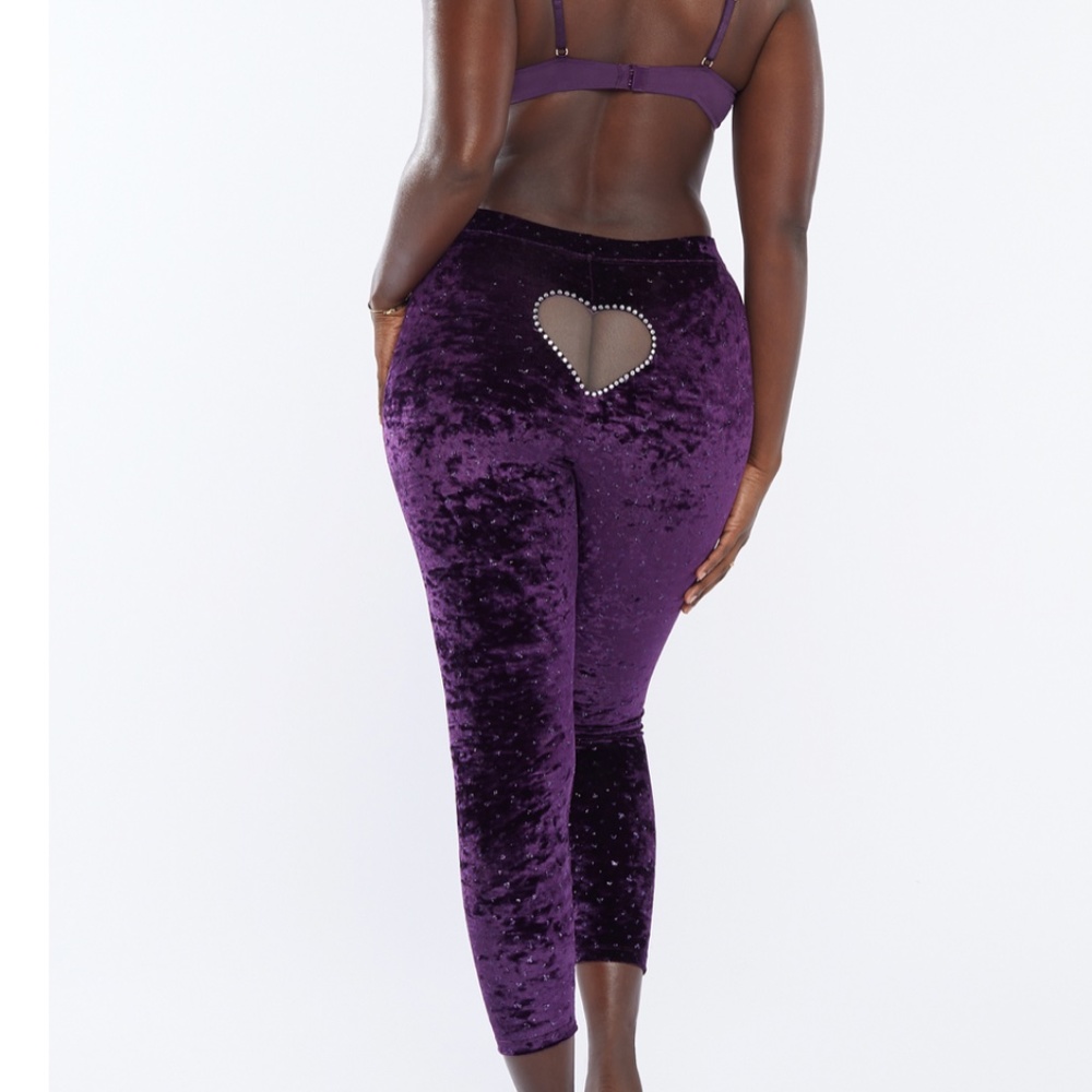 Savage Fenty Velvet Hearts Crotchless & Cut-Out Legging